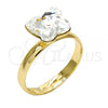 Oro Laminado Multi Stone Ring, Gold Filled Style Butterfly Design, with Crystal Swarovski Crystals, Polished, Golden Finish, 01.239.0007.10 (One size fits all)
