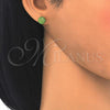 Sterling Silver Stud Earring, with Light Green Crystal, Polished, Rhodium Finish, 02.332.0042.9