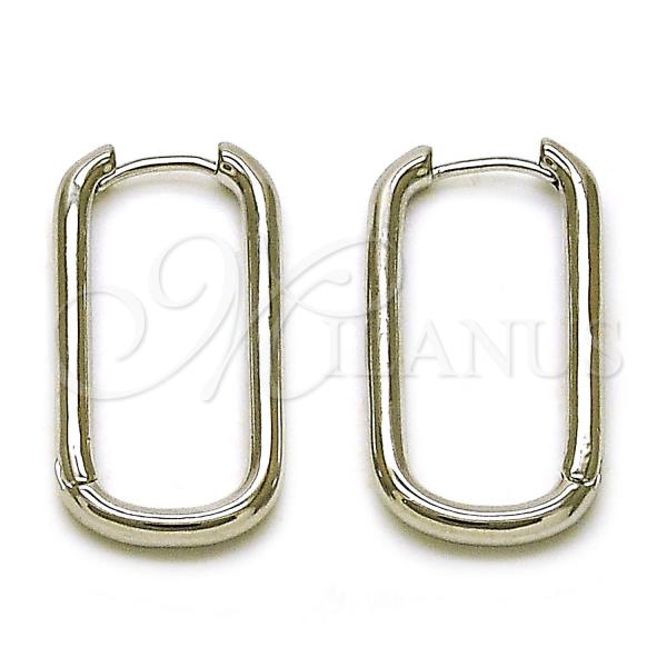 Rhodium Plated Huggie Hoop, Polished, Rhodium Finish, 02.195.0303.1.14