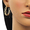 Oro Laminado Stud Earring, Gold Filled Style Puff Mariner Design, Polished, Golden Finish, 02.163.0154.30