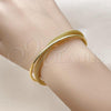 Oro Laminado Individual Bangle, Gold Filled Style Filigree Design, Polished, Golden Finish, 07.282.0039