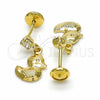 Oro Laminado Stud Earring, Gold Filled Style Bird Design, Polished, Golden Finish, 02.09.0162