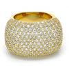 Oro Laminado Multi Stone Ring, Gold Filled Style with White Cubic Zirconia, Polished, Golden Finish, 01.99.0029.08 (Size 8)