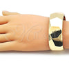 Oro Laminado Individual Bangle, Gold Filled Style Disco Design, Polished, Golden Finish, 07.215.0011.05