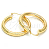 Oro Laminado Medium Hoop, Gold Filled Style Hollow Design, Polished, Golden Finish, 02.170.0088.40