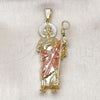 Oro Laminado Religious Pendant, Gold Filled Style San Judas Design, Polished, Tricolor, 05.411.0066