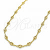 Oro Laminado Basic Necklace, Gold Filled Style Mariner Design, Polished, Golden Finish, 04.09.0185.18