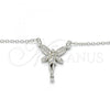 Sterling Silver Pendant Necklace, with White and White Cubic Zirconia, Polished, Rhodium Finish, 04.336.0084.16