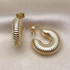 Oro Laminado Small Hoop, Gold Filled Style Hollow Design, Polished, Golden Finish, 02.428.0048.25