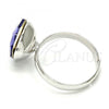 Rhodium Plated Multi Stone Ring, with Tanzanite Swarovski Crystals, Polished, Rhodium Finish, 01.239.0005.4 (One size fits all)