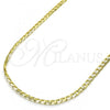 Oro Laminado Basic Necklace, Gold Filled Style Curb Design, Polished, Golden Finish, 5.222.007.22