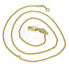 Oro Laminado Basic Necklace, Gold Filled Style Rolo Design, Polished, Golden Finish, 04.65.0180.30