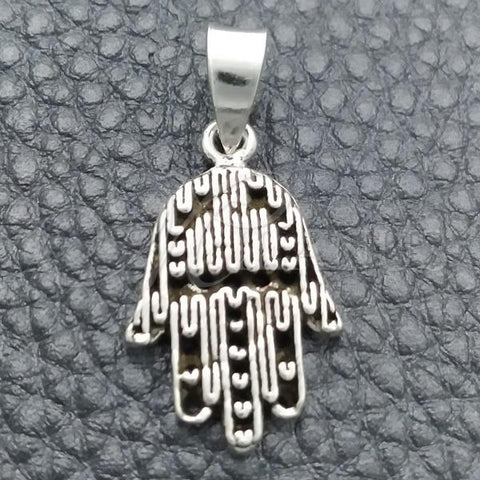 Sterling Silver Religious Pendant, Hand of God Design, Polished, Silver Finish, 05.399.0009