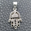 Sterling Silver Religious Pendant, Hand of God Design, Polished, Silver Finish, 05.399.0009