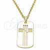 Oro Laminado Religious Pendant, Gold Filled Style Cross Design, Polished, Golden Finish, 05.09.0064