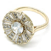 Oro Laminado Multi Stone Ring, Gold Filled Style with White Cubic Zirconia, Polished, Golden Finish, 01.210.0100.08 (Size 8)