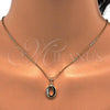 Oro Laminado Fancy Pendant, Gold Filled Style Initials Design, with White Cubic Zirconia, Polished, Golden Finish, 05.26.0027