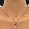 Sterling Silver Fancy Pendant, with White Cubic Zirconia, Polished, Rhodium Finish, 05.336.0028