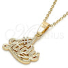 Oro Laminado Fancy Pendant, Gold Filled Style Diamond Cutting Finish, Golden Finish, 5.181.026