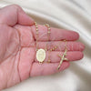Oro Laminado Thin Rosary, Gold Filled Style Guadalupe and Crucifix Design, Polished, Golden Finish, 09.213.0045.18