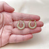 Oro Laminado Small Hoop, Gold Filled Style with White Cubic Zirconia, Polished, Golden Finish, 02.283.0257.20