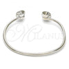 Rhodium Plated Individual Bangle, with Light Silk Swarovski Crystals, Polished, Rhodium Finish, 07.239.0007.10 (03 MM Thickness, One size fits all)