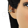 Oro Laminado Earcuff Earring, Gold Filled Style with Multicolor Micro Pave, Polished, Golden Finish, 02.210.0680.1