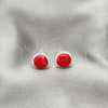 Sterling Silver Stud Earring, with Orange Red Pearl, Polished, Silver Finish, 02.399.0047