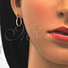 Oro Laminado Small Hoop, Gold Filled Style Diamond Cutting Finish, Tricolor, 02.96.0079.2.15