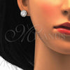 Sterling Silver Earring and Pendant Adult Set, with White Cubic Zirconia, Polished, Rhodium Finish, 10.286.0026.2