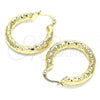 Oro Laminado Medium Hoop, Gold Filled Style Diamond Cutting Finish, Golden Finish, 02.213.0226.30