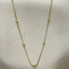 Oro Laminado Basic Necklace, Gold Filled Style Box Design, Polished, Golden Finish, 04.213.0245.18