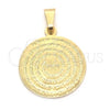 Oro Laminado Religious Pendant, Gold Filled Style Prayer Design, Polished, Golden Finish, 05.32.0076