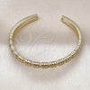 Oro Laminado Individual Bangle, Gold Filled Style with White Micro Pave, Polished, Golden Finish, 07.60.0011