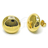 Oro Laminado Stud Earring, Gold Filled Style Hollow Design, Polished, Golden Finish, 02.163.0348