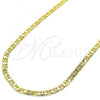 Oro Laminado Basic Necklace, Gold Filled Style Mariner Design, Polished, Golden Finish, 5.222.025.24