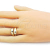 Oro Laminado Elegant Ring, Gold Filled Style Teardrop Design, Polished, Golden Finish, 01.283.0045