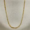 Oro Laminado Basic Necklace, Gold Filled Style Figaro Design, Polished, Golden Finish, 04.32.0016.16