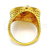 Oro Laminado Multi Stone Ring, Gold Filled Style with White Micro Pave, Polished, Golden Finish, 01.118.0030.09 (Size 9)