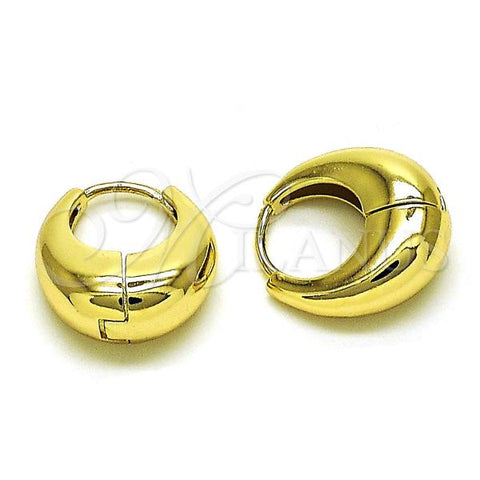 Oro Laminado Huggie Hoop, Gold Filled Style Polished, Golden Finish, 02.213.0533.18