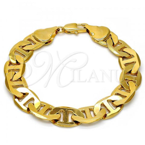 Oro Laminado Basic Bracelet, Gold Filled Style Mariner Design, Polished, Golden Finish, 03.118.0019.08