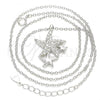 Sterling Silver Pendant Necklace, Star Design, with White Cubic Zirconia, Polished, Rhodium Finish, 04.336.0202.16