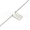 Stainless Steel Pendant Necklace, San Judas and Rolo Design, Polished, Steel Finish, 04.223.0003.20