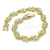 Oro Laminado Fancy Bracelet, Gold Filled Style Elephant Design, Polished, Golden Finish, 03.100.0066.07