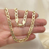 Oro Laminado Basic Necklace, Gold Filled Style Mariner Design, Polished, Golden Finish, 5.222.024.18