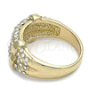 Oro Laminado Multi Stone Ring, Gold Filled Style with White Crystal, Polished, Golden Finish, 01.59.0017.06 (Size 6)