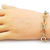 Oro Laminado Fancy Bracelet, Gold Filled Style and Rolo Polished, Golden Finish, 03.429.0007.07