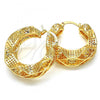 Oro Laminado Medium Hoop, Gold Filled Style Chunky Design, Polished, Golden Finish, 02.170.0195.30