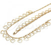 Oro Laminado Necklace and Bracelet, Gold Filled Style Heart Design, Polished, Golden Finish, 06.105.0008