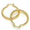 Oro Laminado Medium Hoop, Gold Filled Style Hollow Design, Diamond Cutting Finish, Golden Finish, 02.170.0084.30